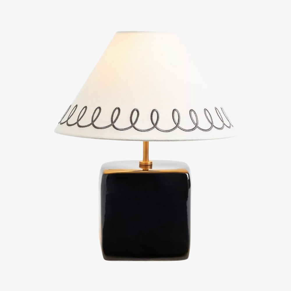 Aeva Ceramic Table Lamp - Modern Grace Design with Playful Polish