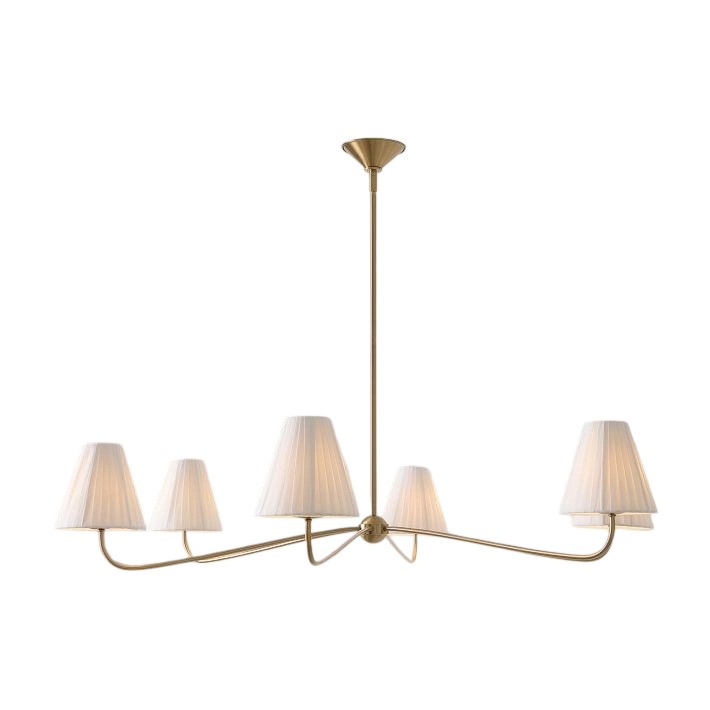 Fibura Metal Modern Linen Shade Linear Chandelier - Clean Lines