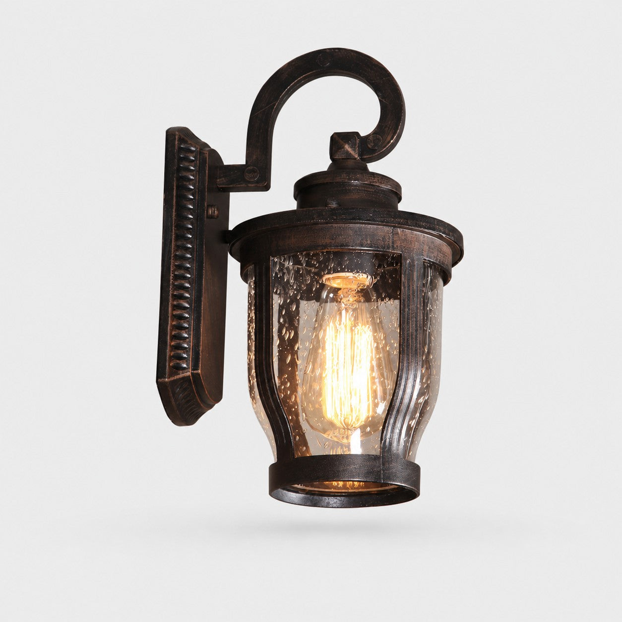 Vintage Rain Glass Outdoor Wall Sconce