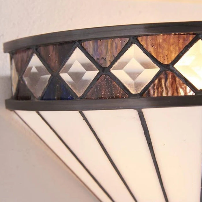 TiffStar Wandleuchte – Vintage-Buntglas für Flur und Schlafzimmer