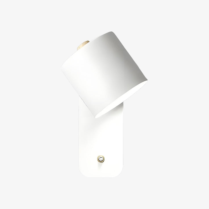 Volyne Adjustable Swivel Cylinder Wall Sconce - Minimalist Metal Wall Lamp for Bedroom and Reading Area