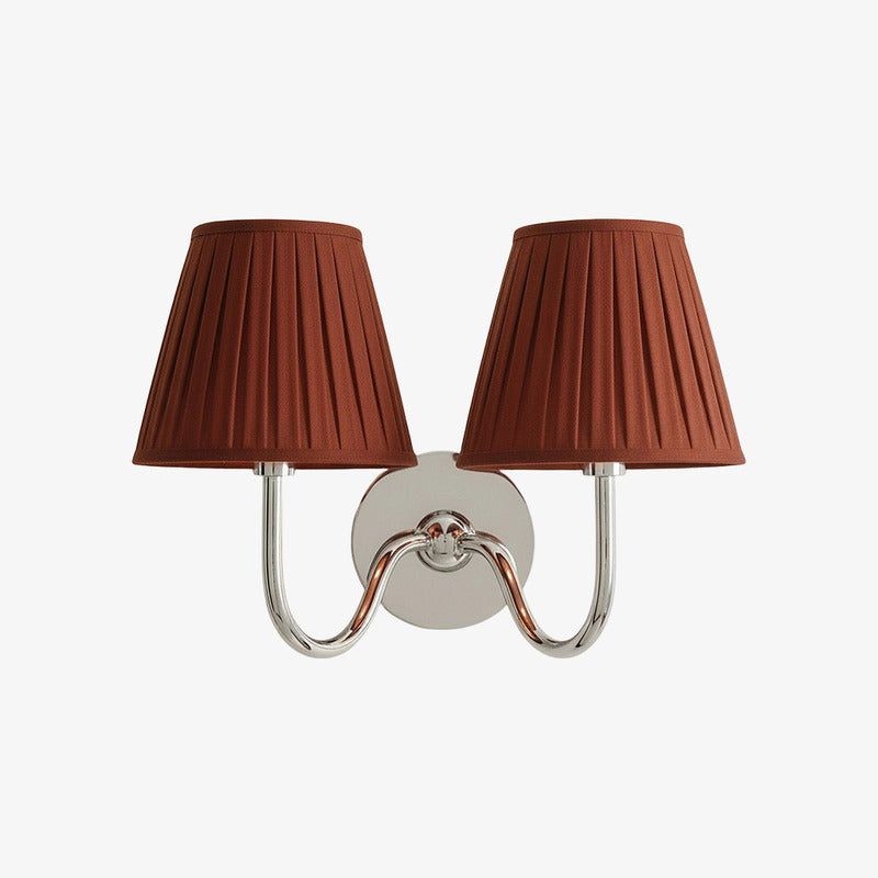 Luvora Pleated Shade Wall Lamp – Modern Brass Linen Lighting