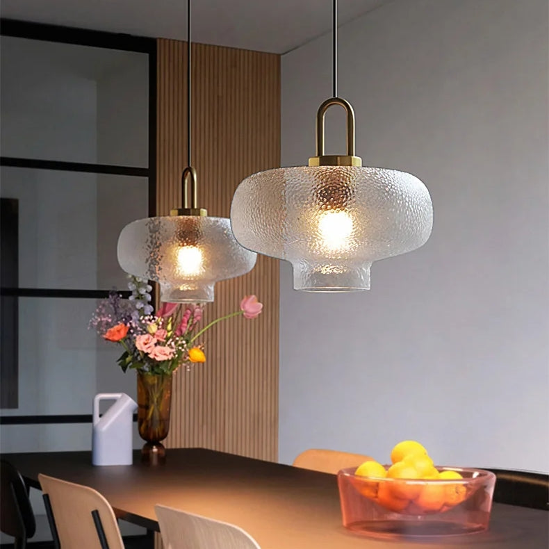 Frosted Glass Pendant Light – Modern Fixture for Bedroom & Dining Room