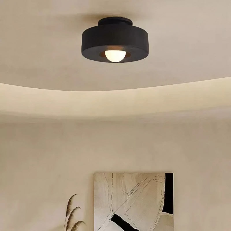 Runde Deckenleuchte Morandi aus Kunstharz zur bündigen Montage