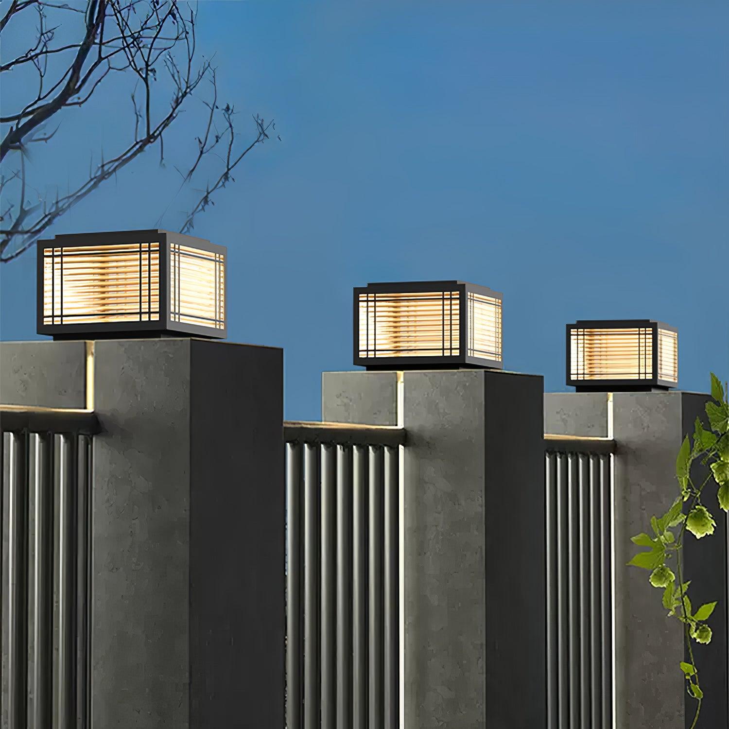 Outdoor Post Light - Solar Stainless Steel Lamp for Deck & Garden Use