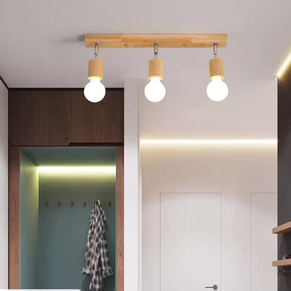 Nordic Track Lighting - Rotate Spotlight Wood Accent Modern