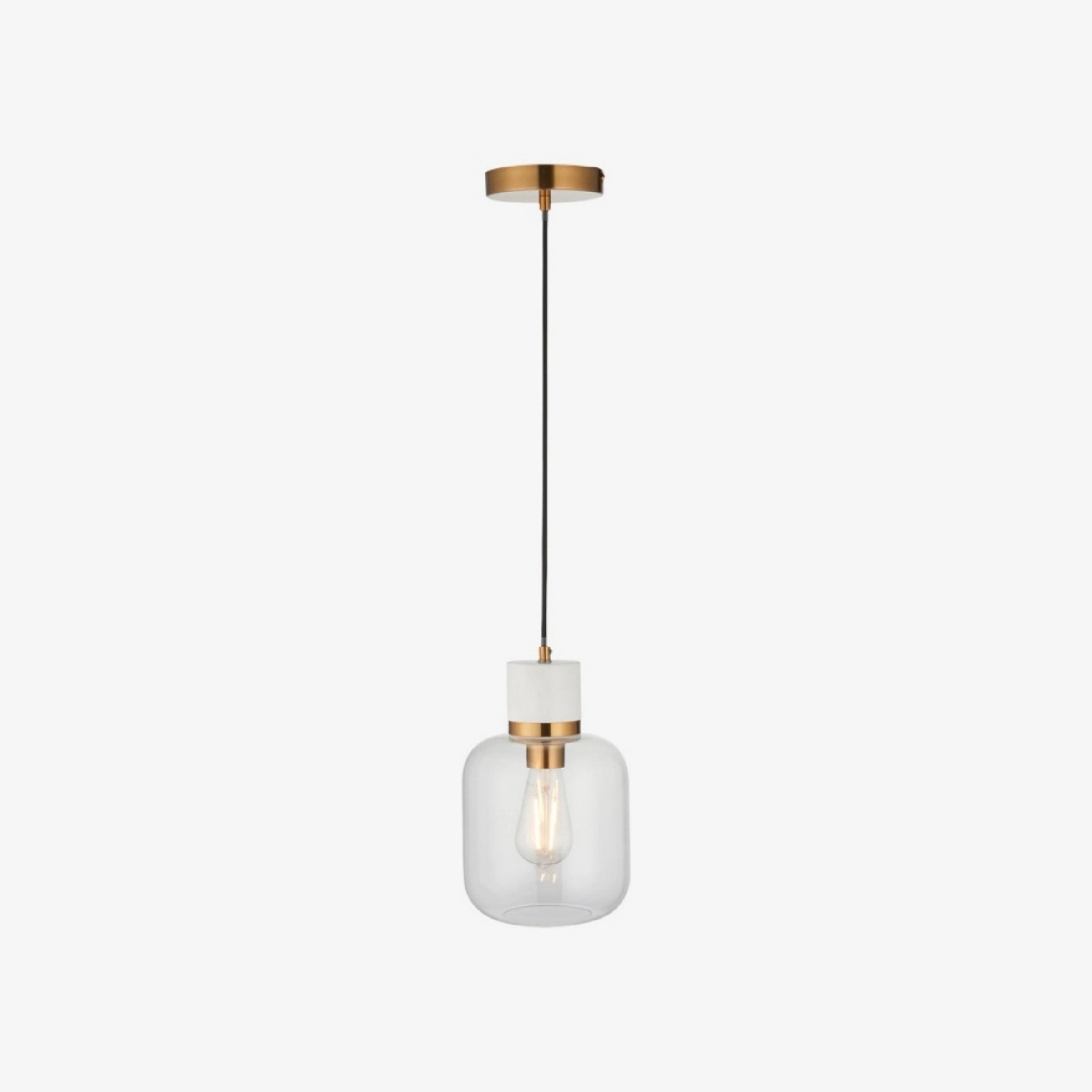 Korlisse Natural Stone and Glass Pendant Light – Stylish Lamp for Lounge or Living Room