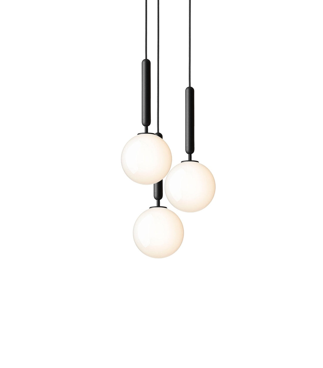Abgerundete Stecker-Pendelleuchte aus Messing und Glas