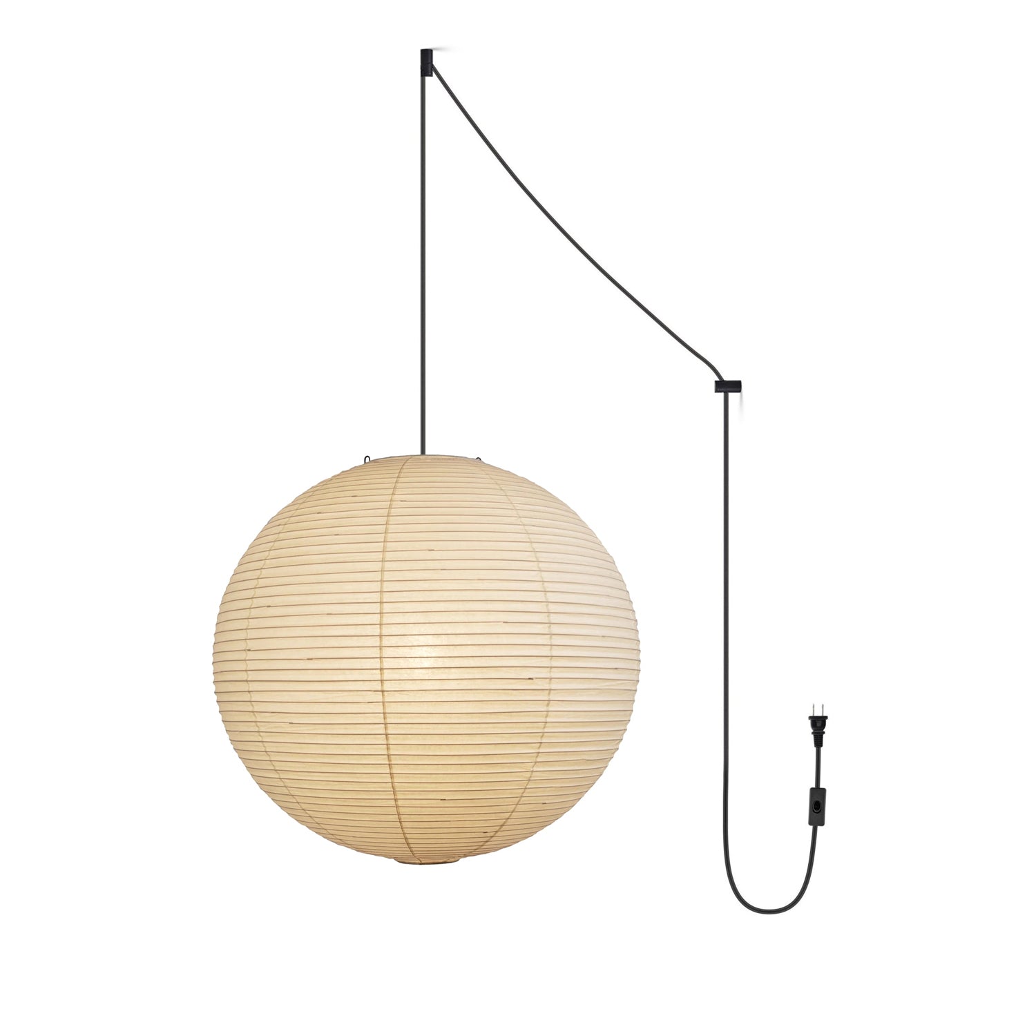 Mid-Century Pendant Swag Light - Japanese Paper Lamp for Bedroom