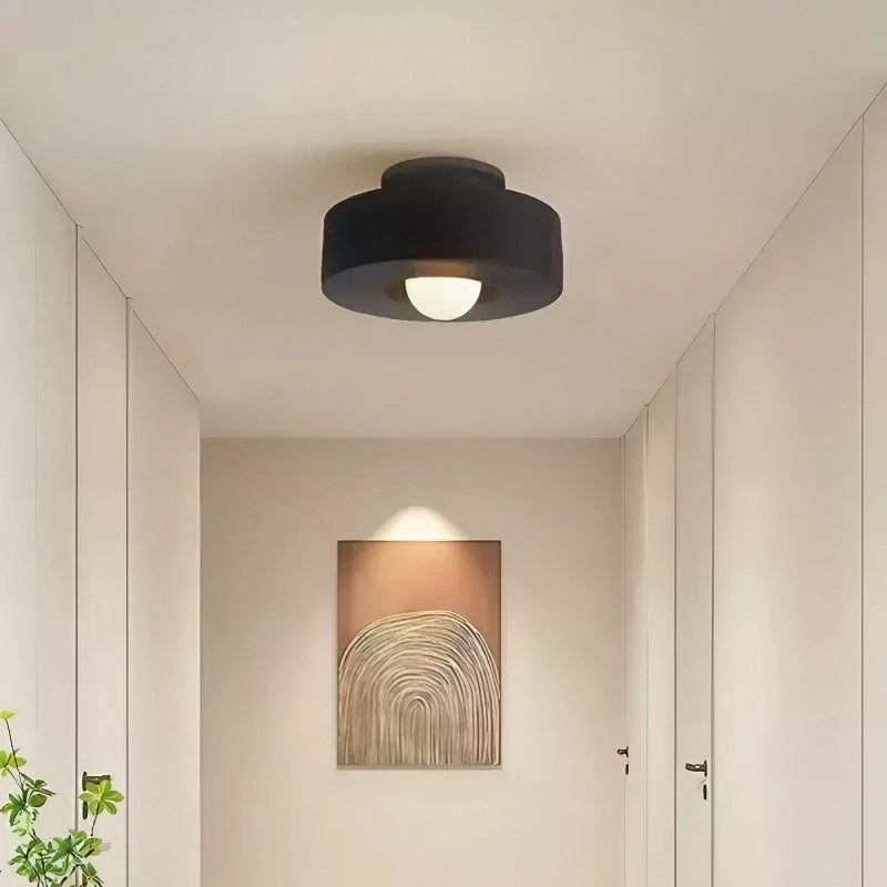 Runde Deckenleuchte Morandi aus Kunstharz zur bündigen Montage