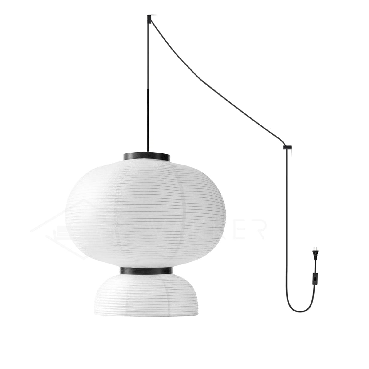Rounded Layered Paper Plug-In Pendant