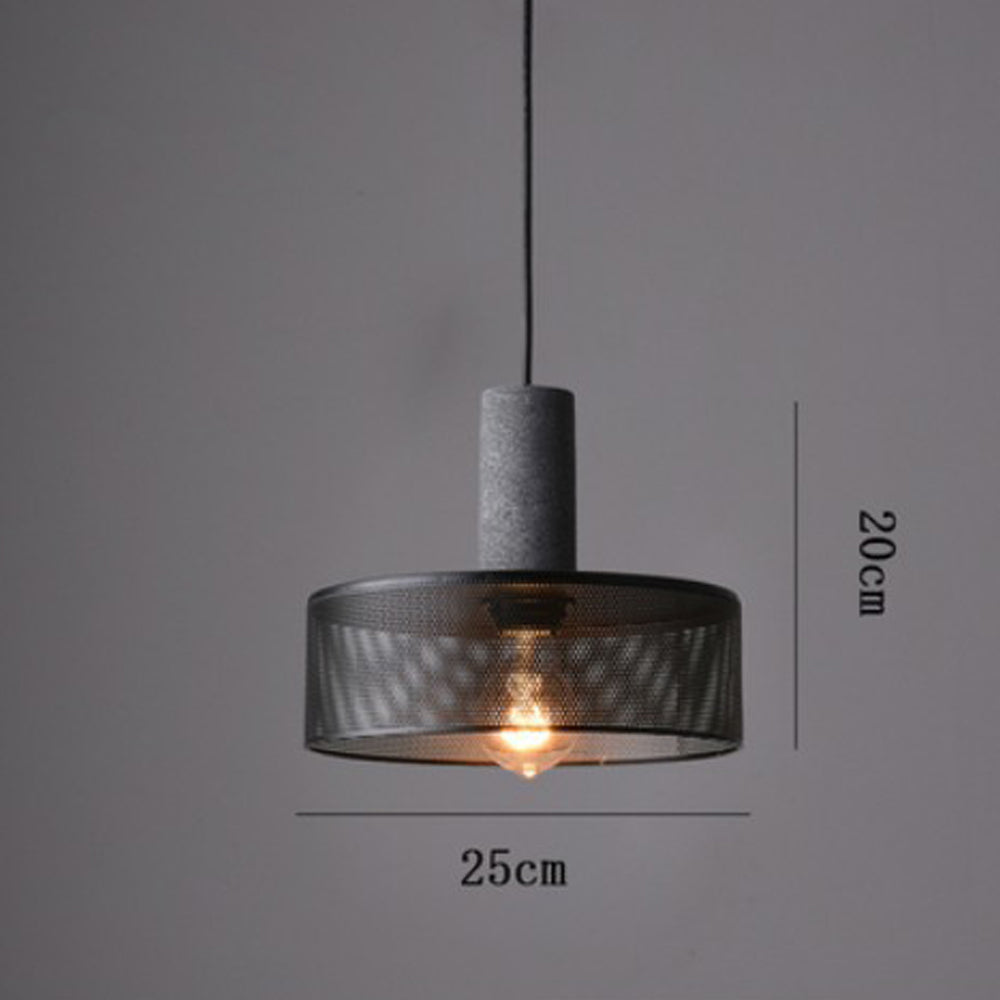 Iron Pendant Light - Modern Grey Industrial Hanging Lamp