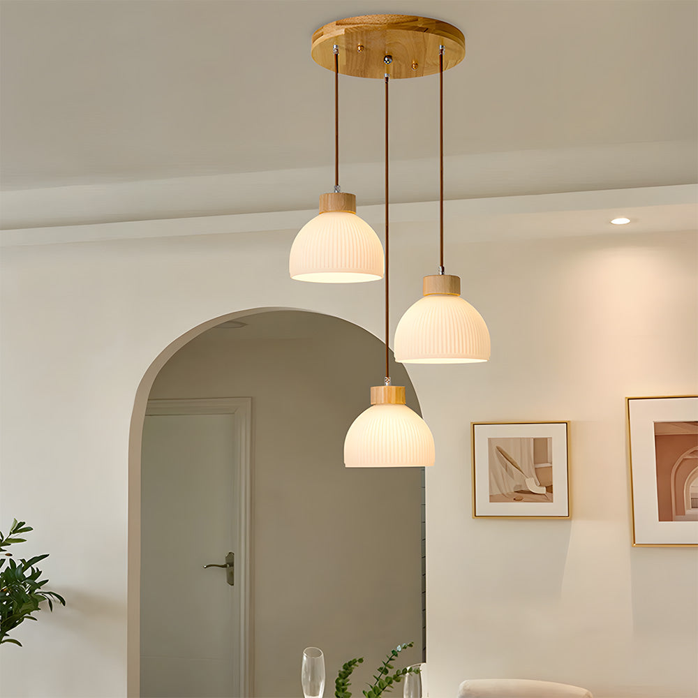 Glass Bowl Pendant Light - Creative Bedroom Lamp Fixture