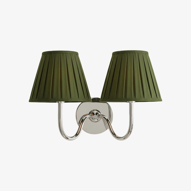 Luvora Pleated Shade Wall Lamp – Modern Brass Linen Lighting