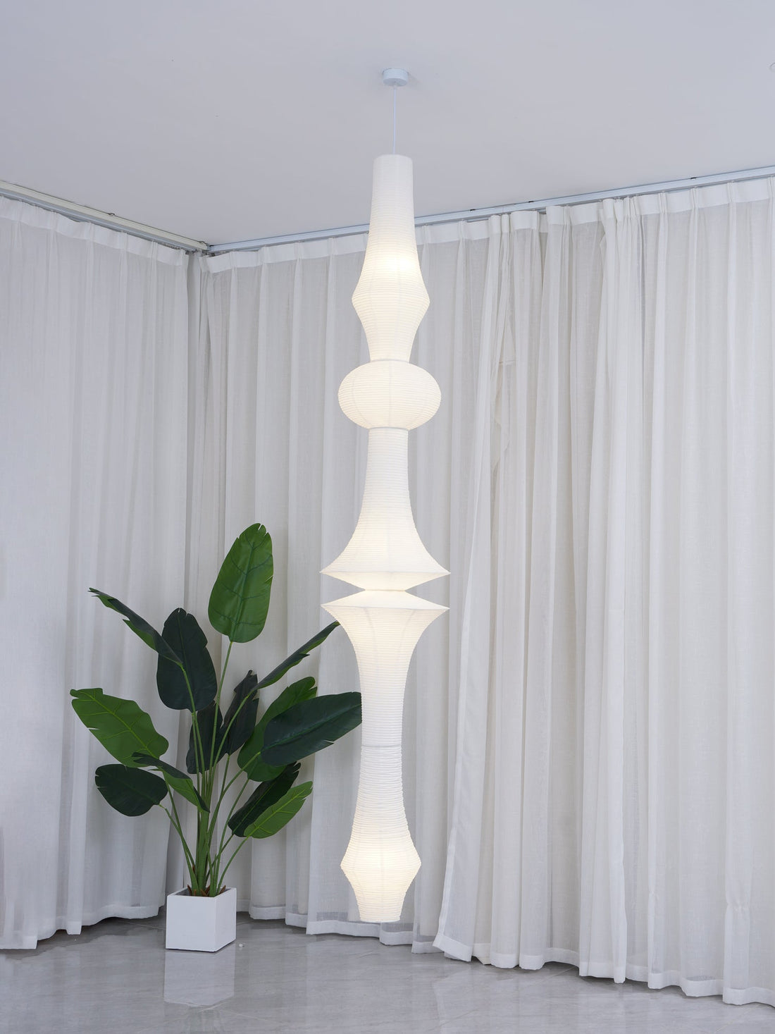 Washi-Papier-Pendelleuchte – Japanische handgefertigte Lampe für das Wohnzimmer