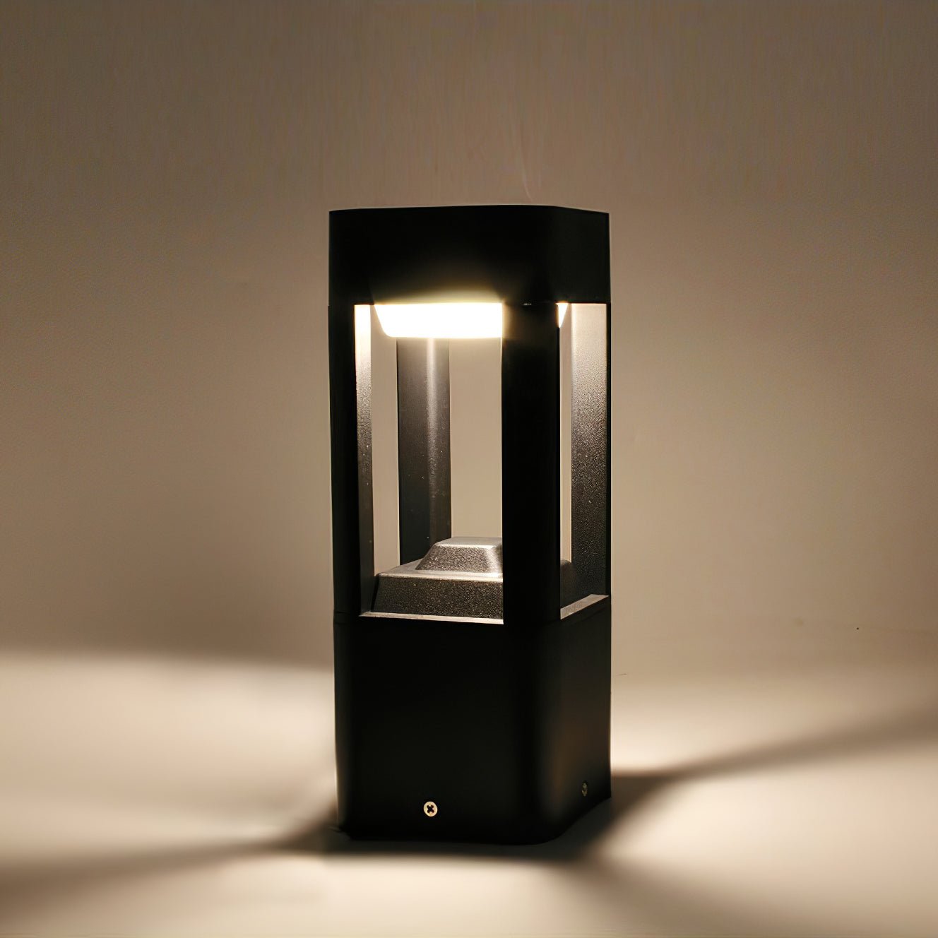 Rectangular Garden Bollard Light - Modern LED Lamp for Pathway