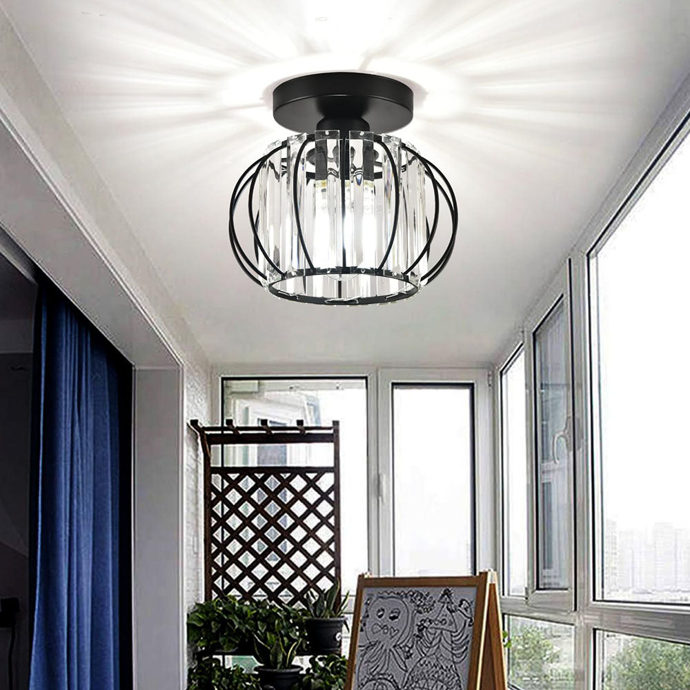 Luxury Crystal Ceiling Light - Striped Metal Ceiling Lamp for Aisle