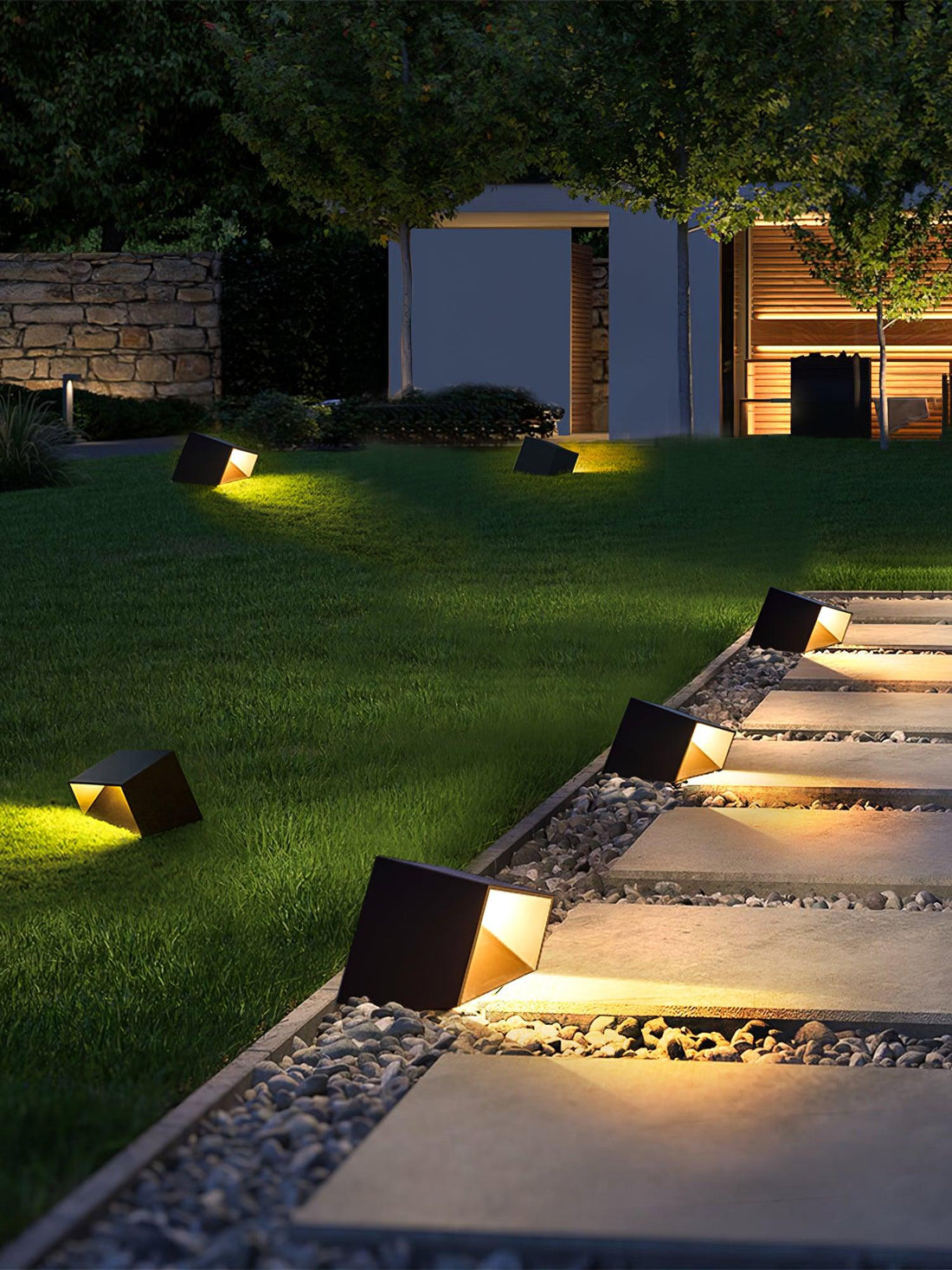 Cube Outdoor LED Lamp - Modern Weatherproof Light for Garden & Patio