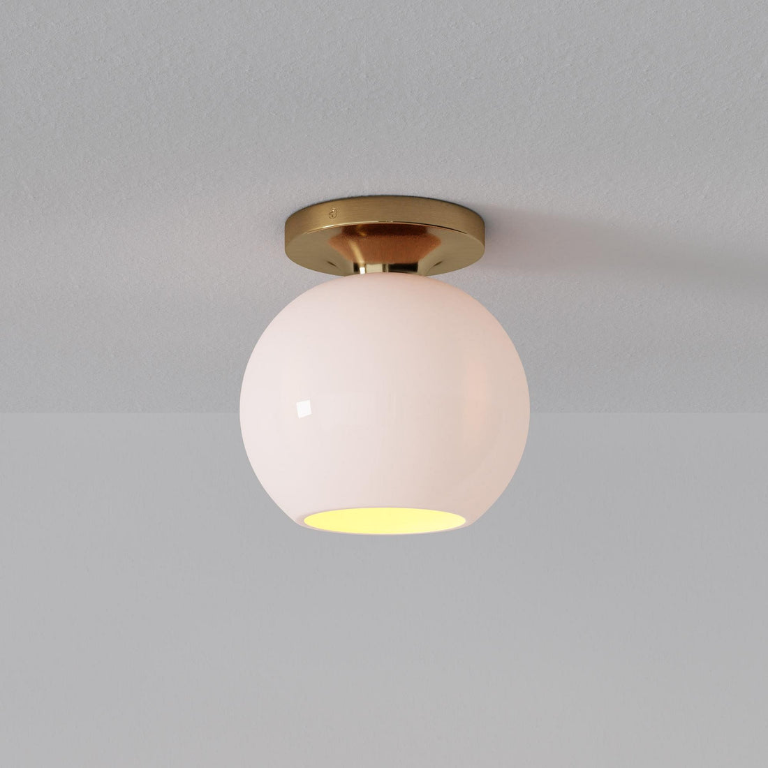 Selvion Modern Globe Ceiling Lamp - Damp-Rated Bathroom Lighting - Luxe Glass Shade