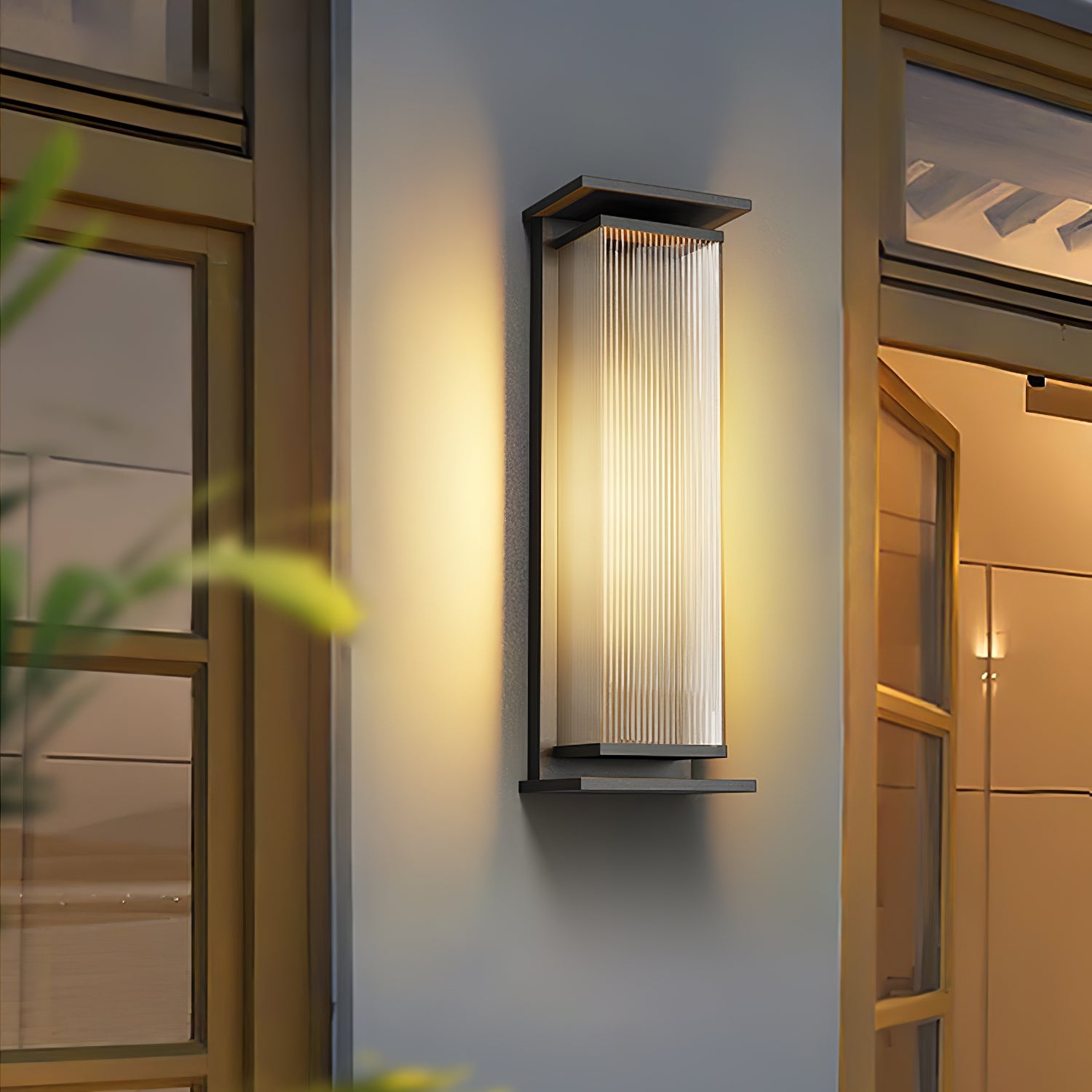 Rectangular Solar Outdoor Wall Lamp - LED Light for Garden