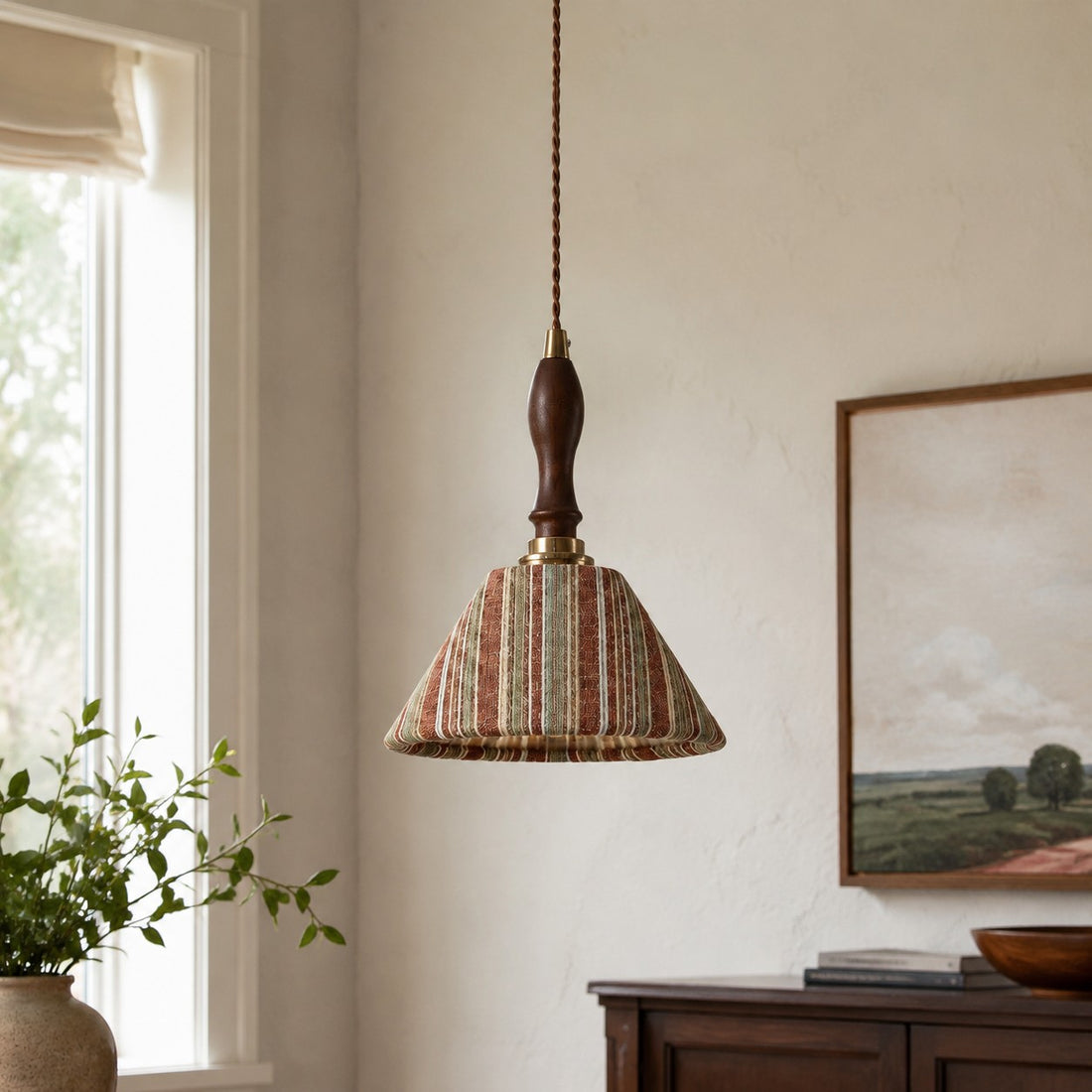 Wabi-Sabi Fabric Pendant Light