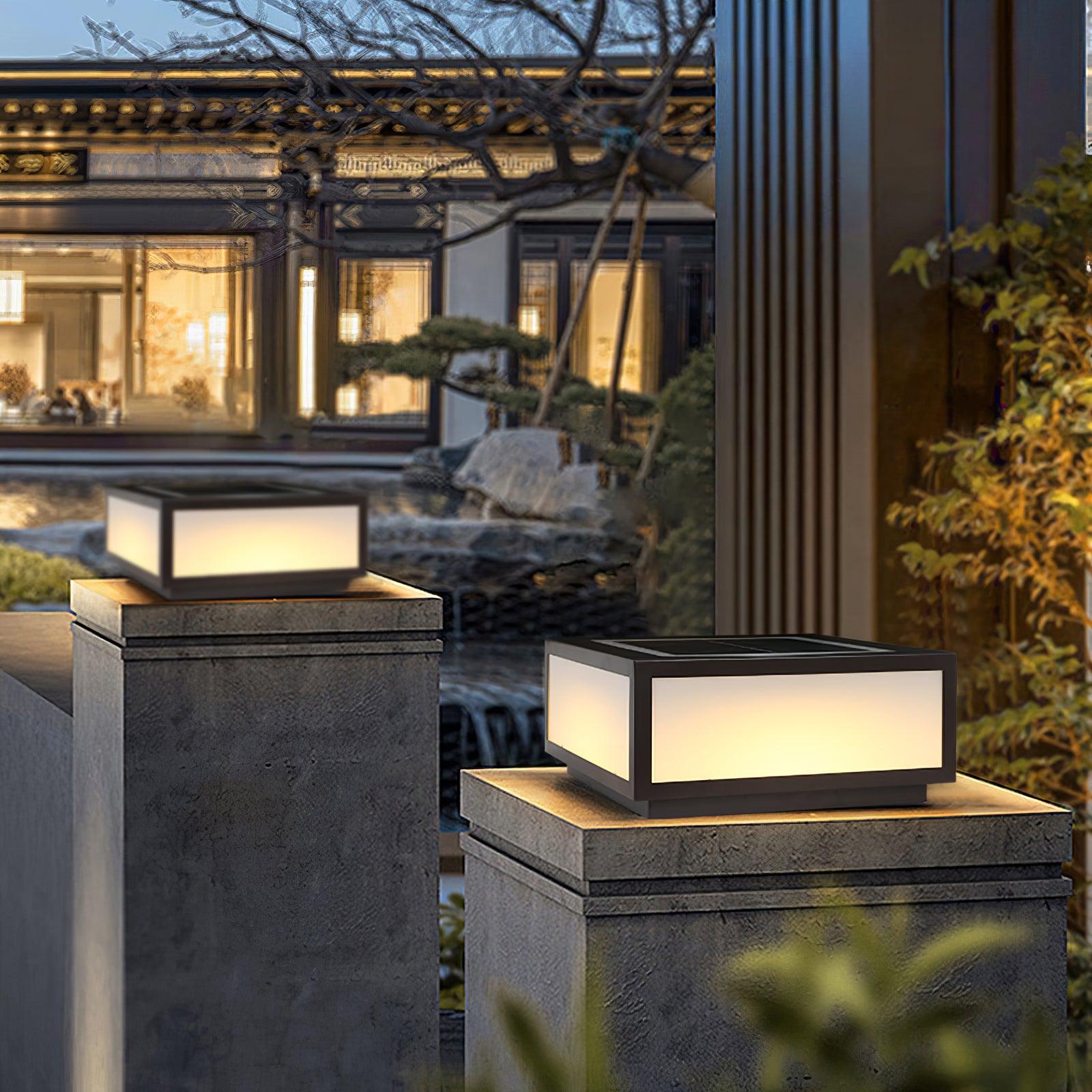 Solar Outdoor Post Light - Stainless Steel Lamp for Garden & Patio