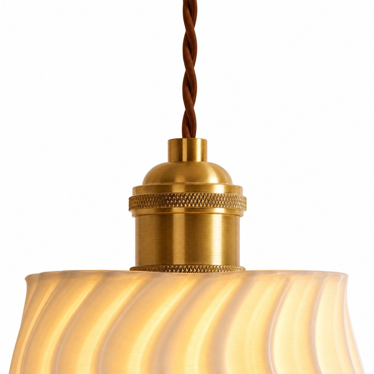 Handcrafted Ceramic Pendant Lamp with Brass Fitting