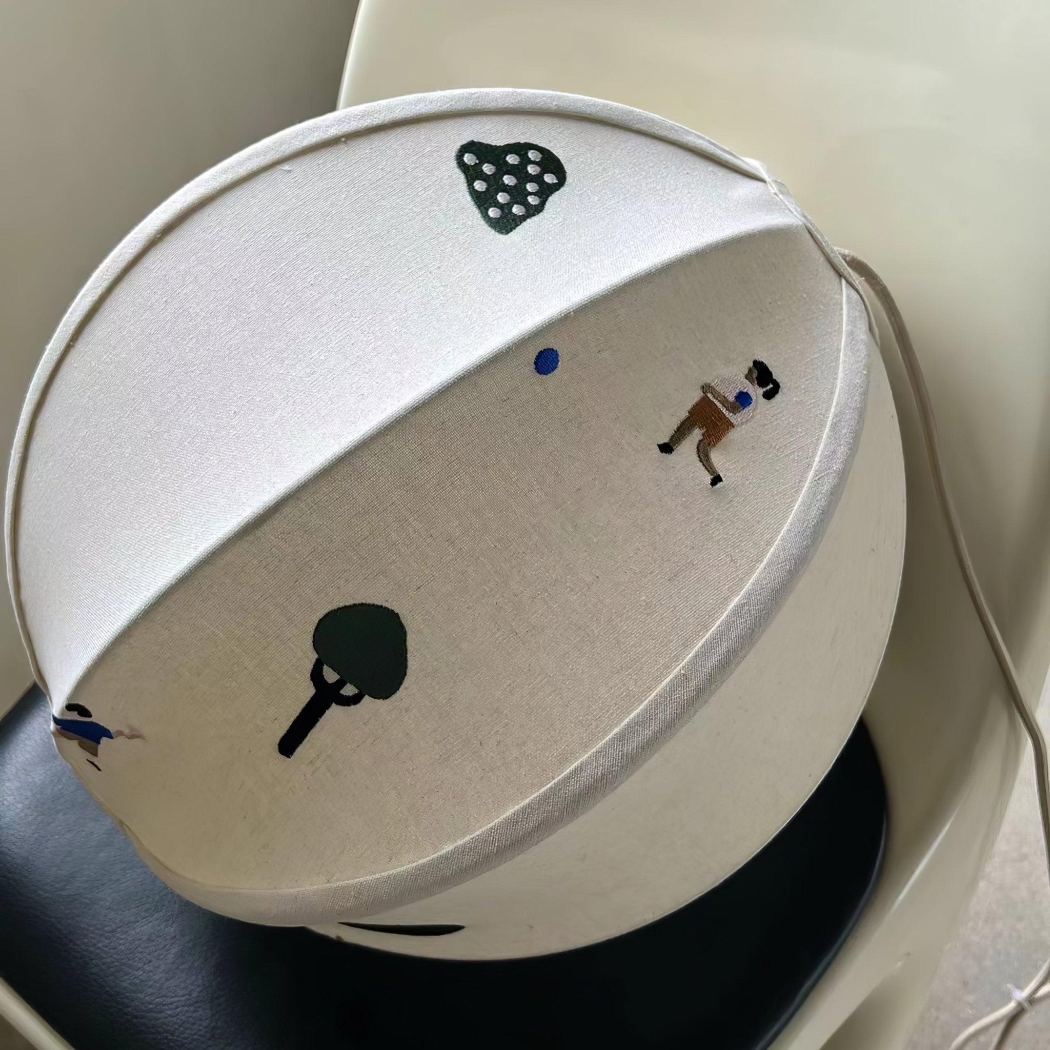 Bunte Baumwoll-Szenenpendelleuchte mit Stecker