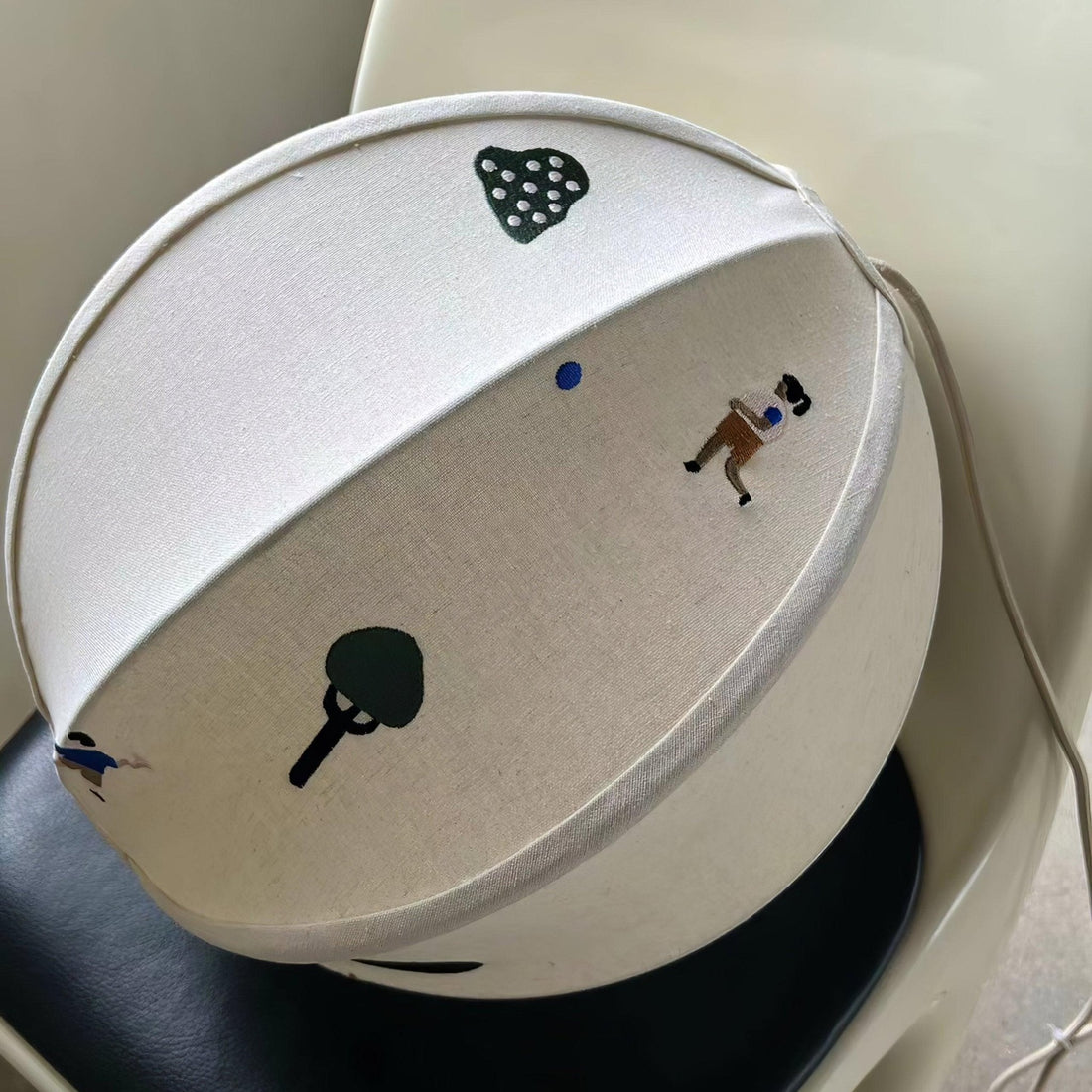 Bunte Baumwoll-Szenenpendelleuchte mit Stecker