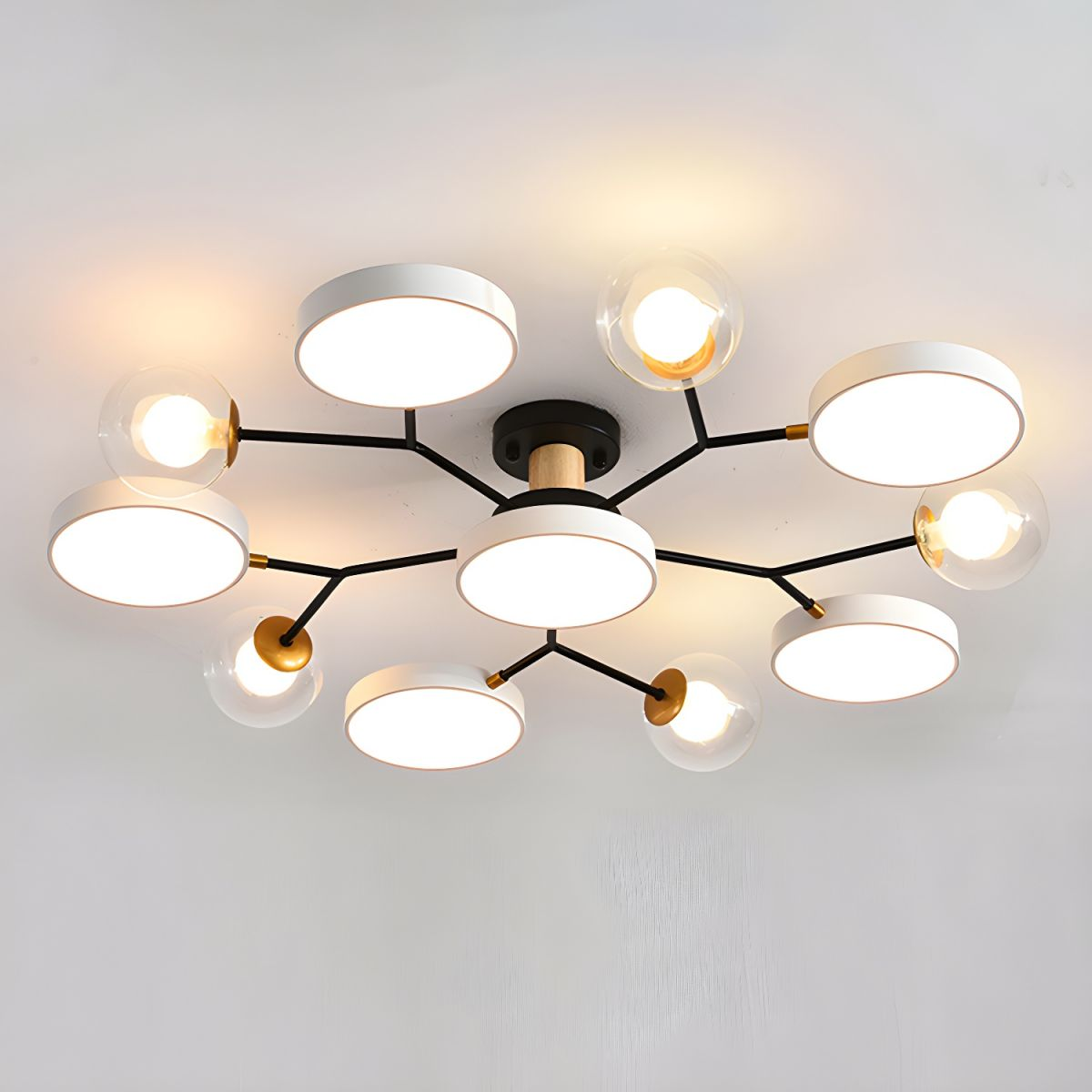 Branch LED Acrylic Ceiling Lamp - Creative Disc Design for Living Room