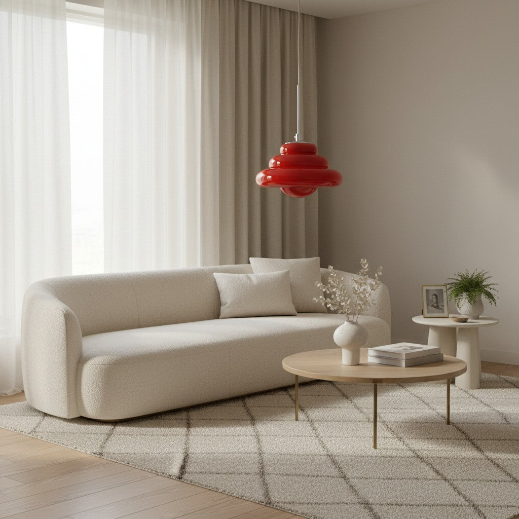 Bomiello Sculptural Layered Glass Pendant Light - Modern Minimal Pendant for Living Room or Bedroom