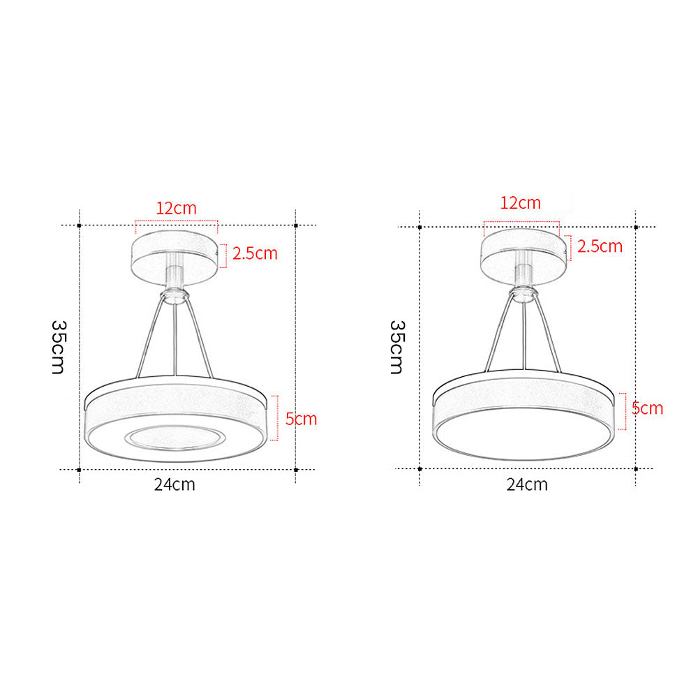 Metal LED Round Pendant Light - Modern LED Ceiling Fixture for Hallway