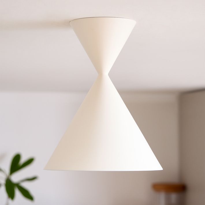 Brivana Metal Semi-Flush Ceiling Light - Modern Cone Lamp for Hallway