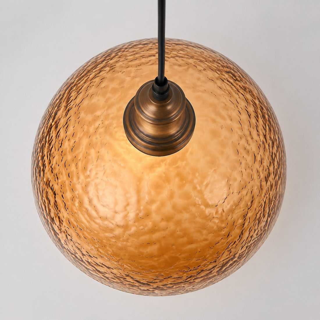 Amber Textured Acrylic Dome Pendant Light