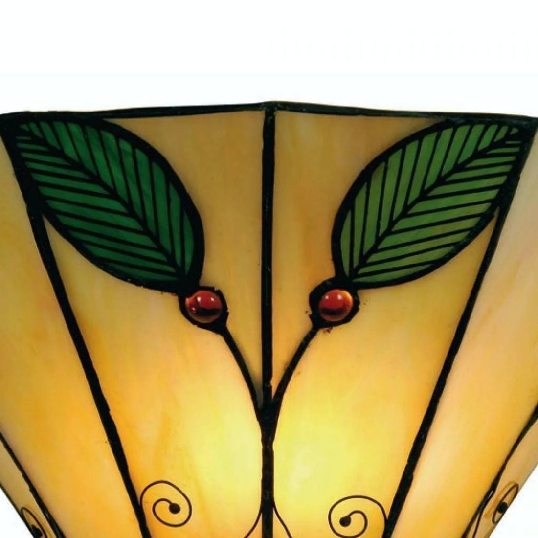 TiffStar Tiffany Wandleuchte im Jugendstil mit Blattmotiv – Vintage-inspirierte Akzentbeleuchtung für Flur und Wohnzimmer