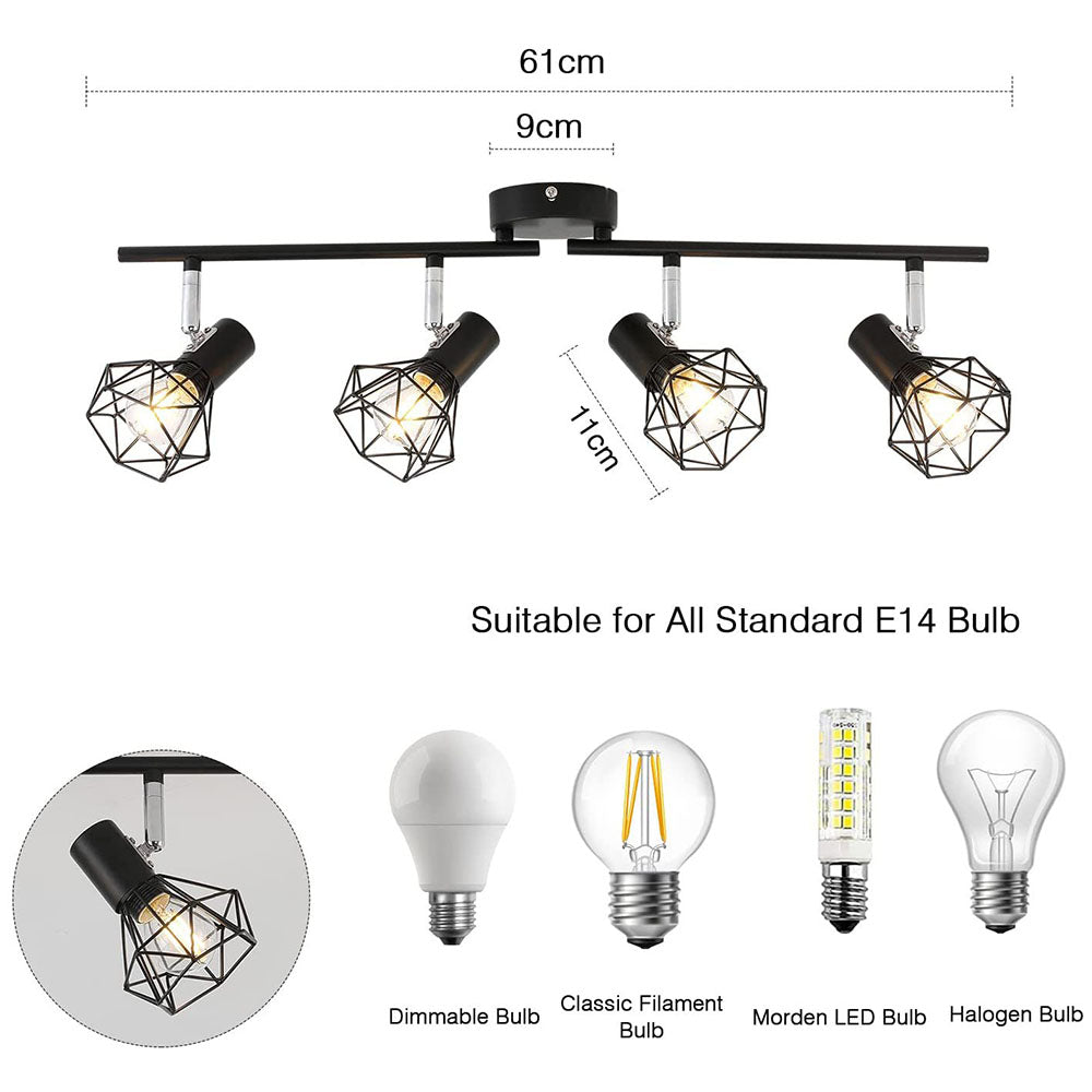 Iron Track Lighting - Modern Adjustable Living Room Light
