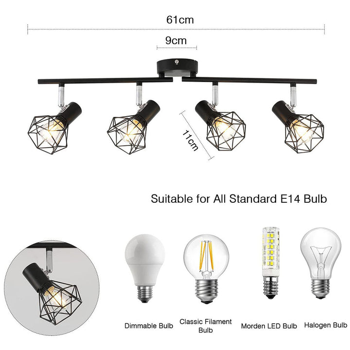 Iron Track Lighting - Modern Adjustable Living Room Light