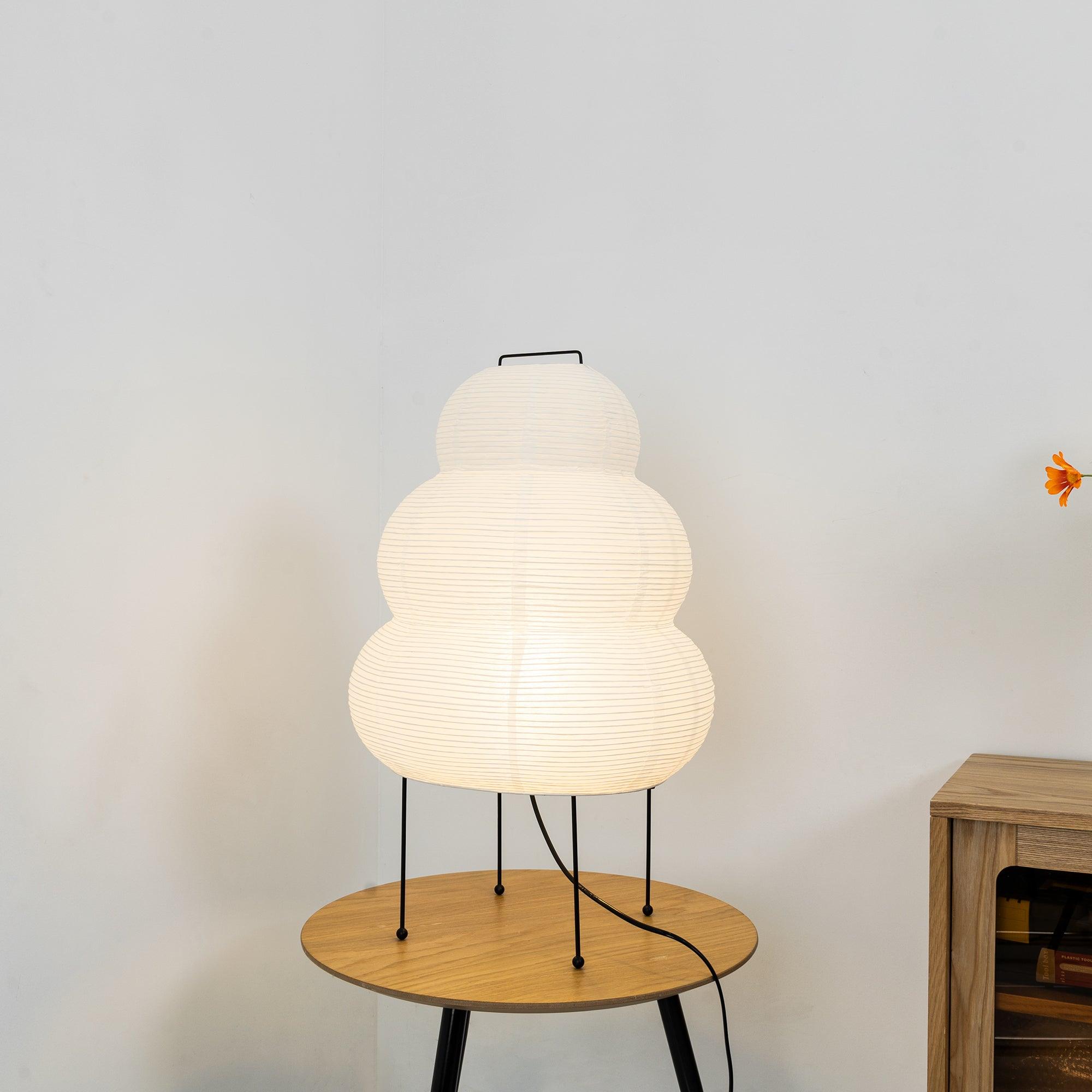 Japanese-Inspired Paper Table Lamp - Mulberry Paper Lamp for Bedroom