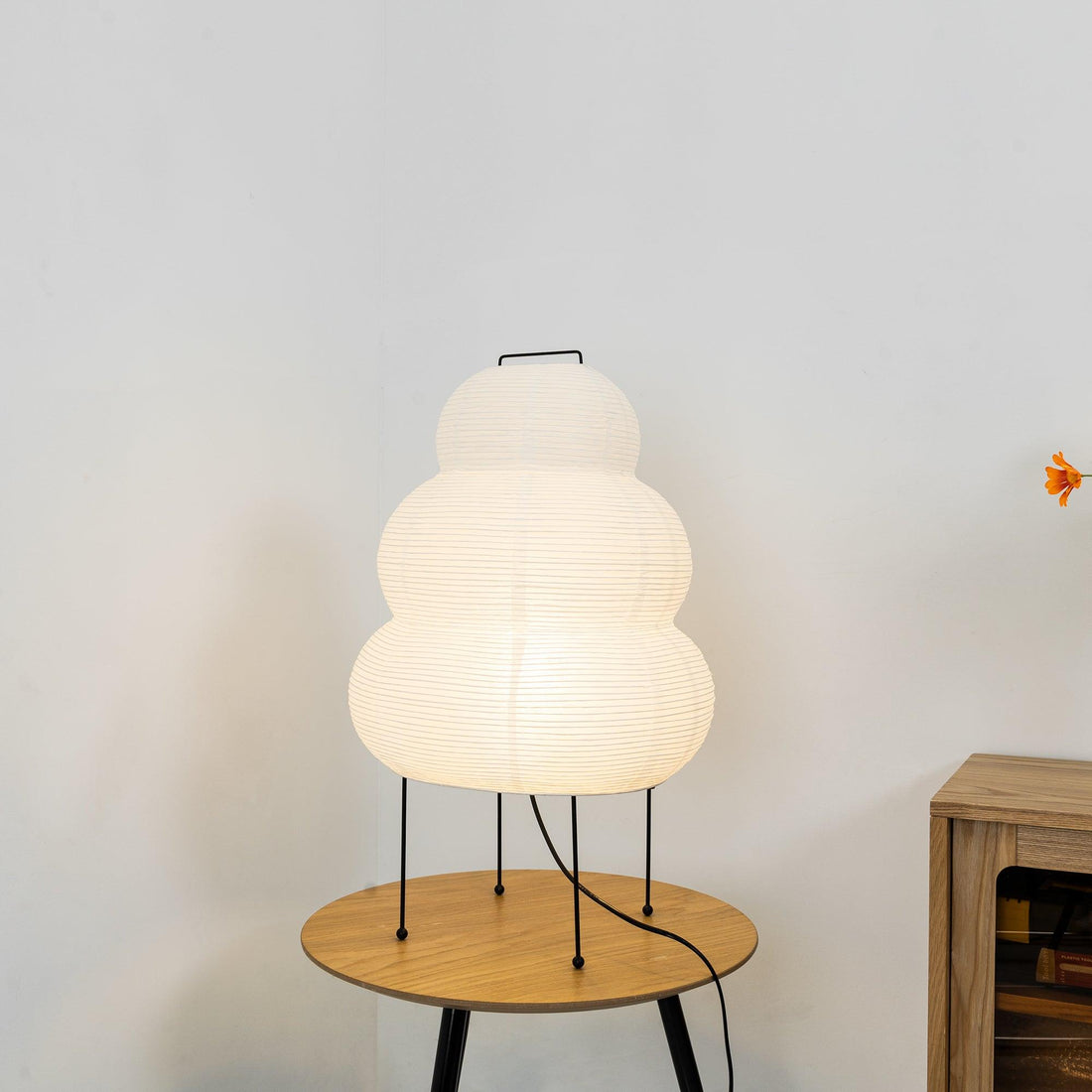 Japanisch inspirierte Papiertischlampe – Maulbeerpapierlampe fürs Schlafzimmer
