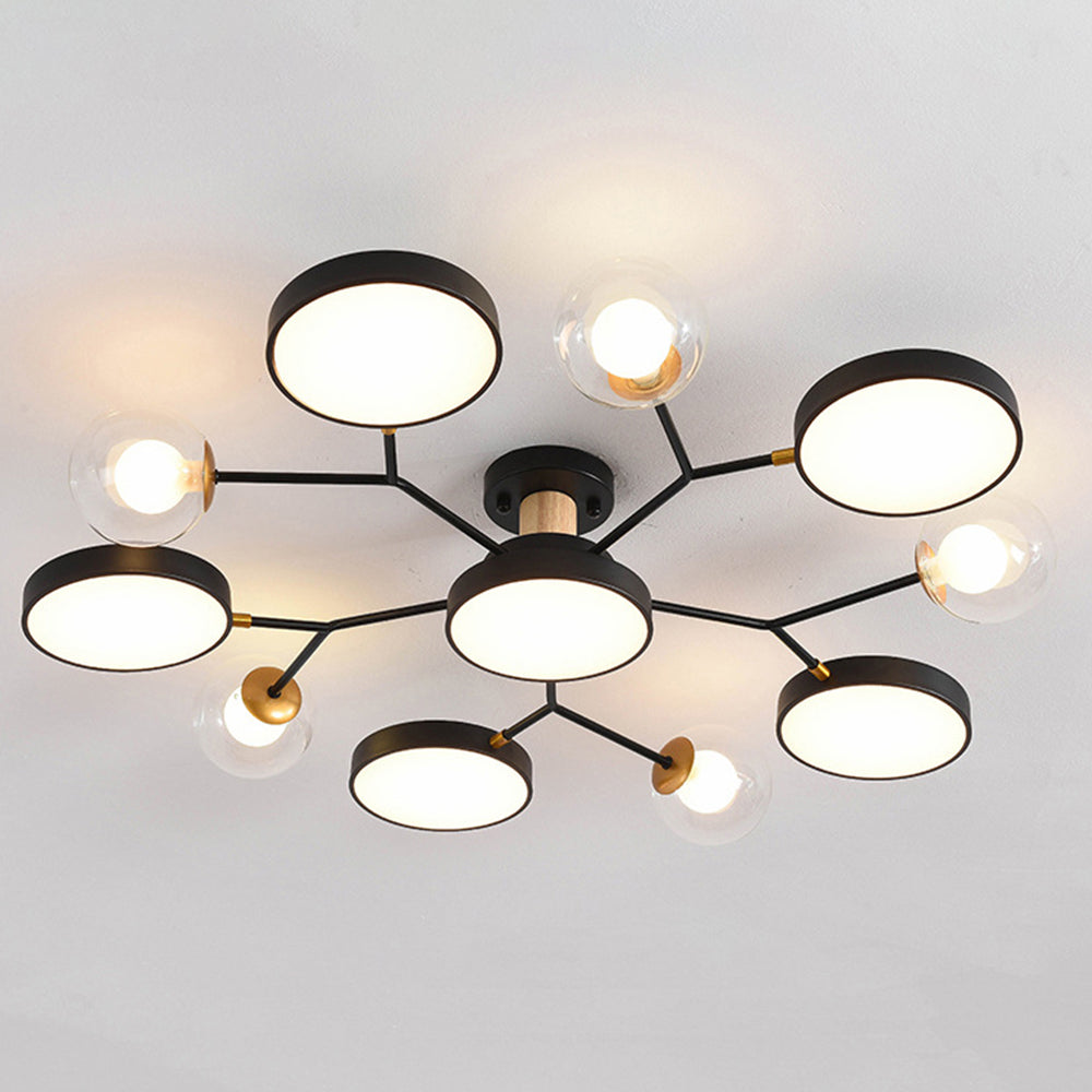 Branch LED Acrylic Ceiling Lamp - Creative Disc Design for Living Room