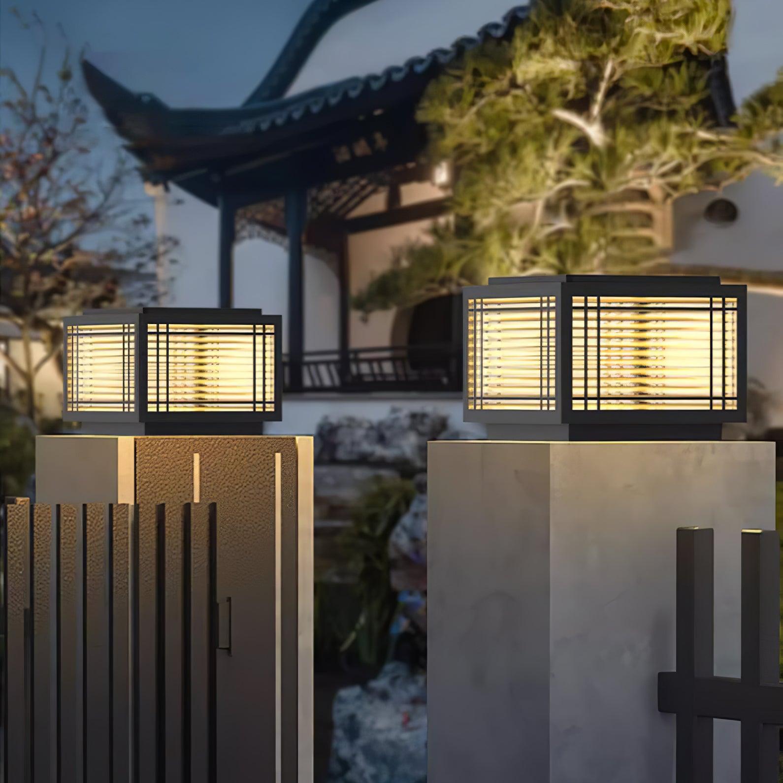 Outdoor Post Light - Solar Stainless Steel Lamp for Deck & Garden Use