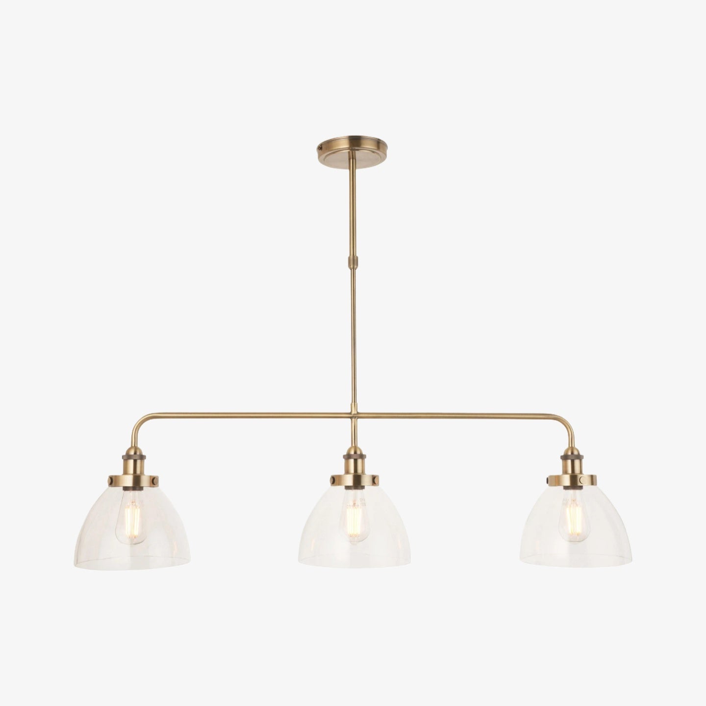 Novera Industrial 3 Light Linear Pendant Light - Modern Metal Style for Kitchen & Dining Room