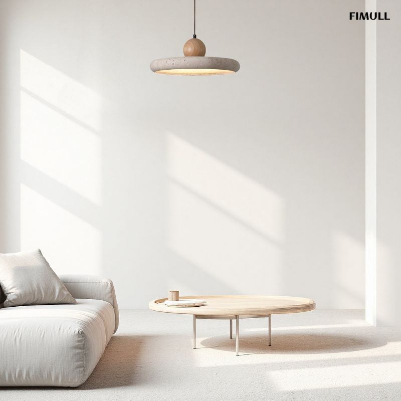 Travertine Flying Saucer Natural Pendant Light