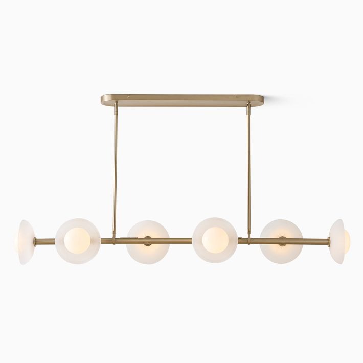 Elorina 6-Light Linear Chandelier - Modern Metal Light Fixture - Dining Room Lighting