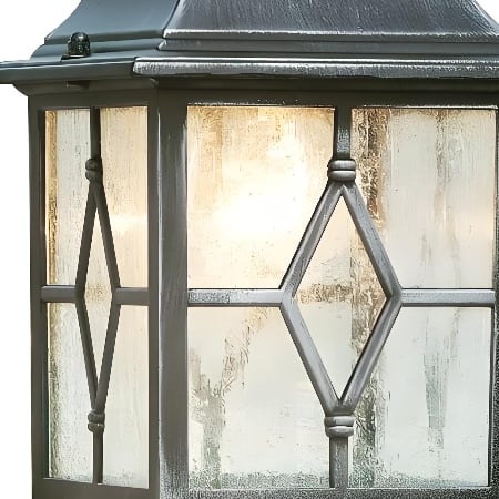 Frostine Outdoor Hanging Lantern - Geometric Leaded Glass for Garden Entryway