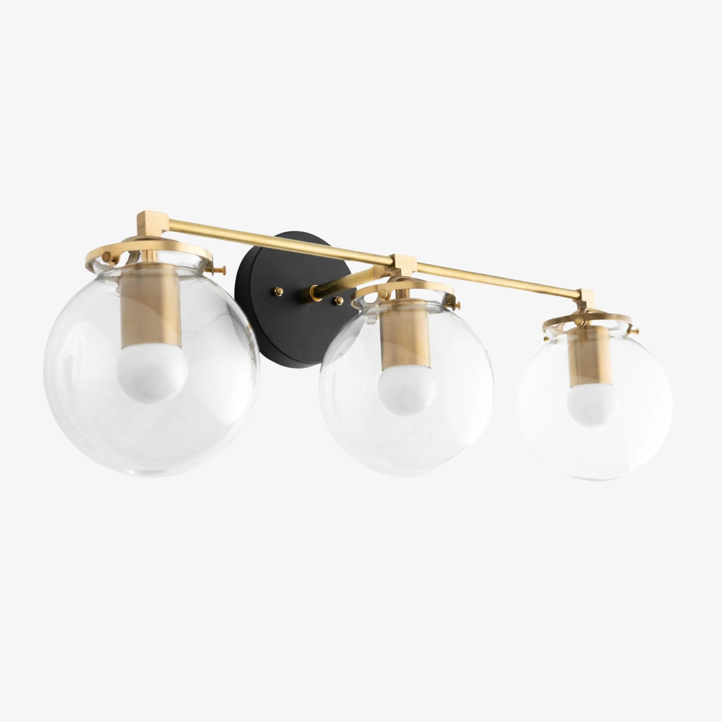 Glorica Glass 3 Shade Globe Vanity Light - Soft Bathroom Light Fixture