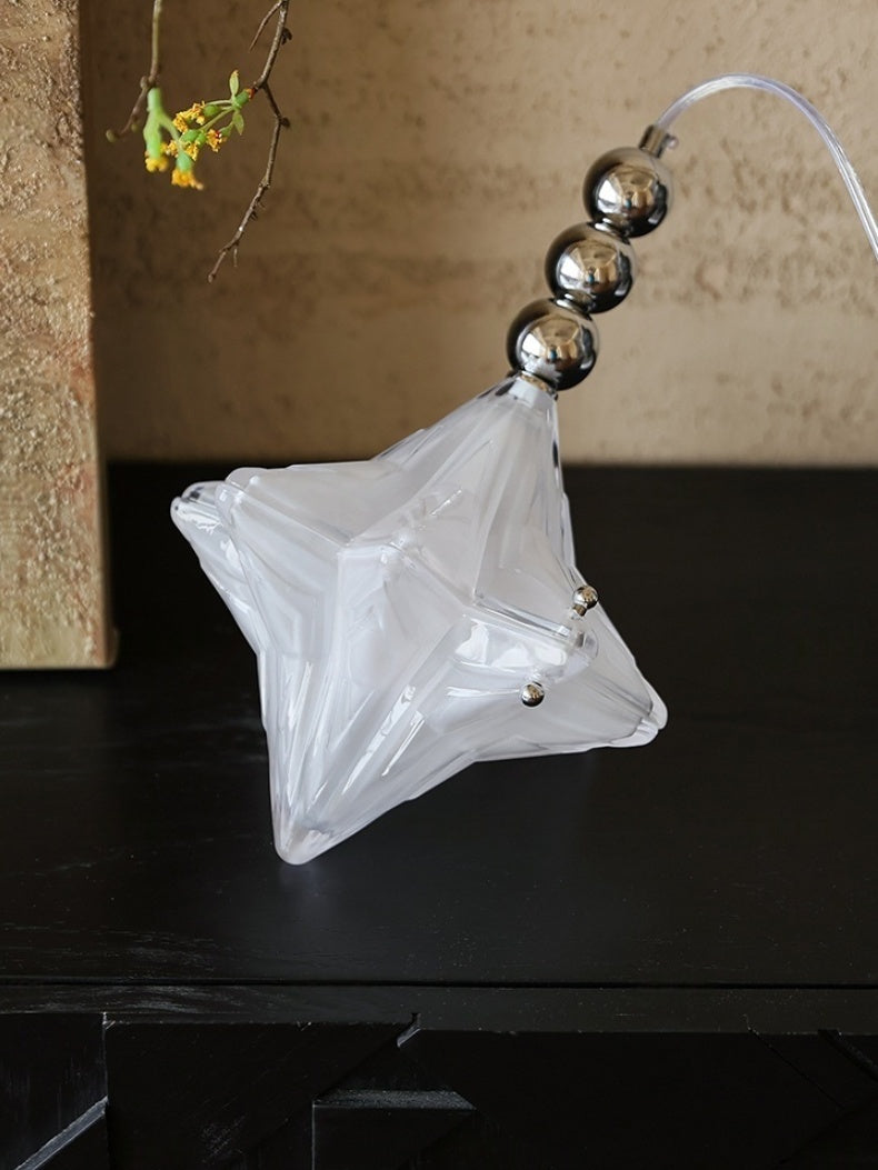 Art Deco Astris Elara Star Pendant Light - Frosted Glass Pendant with Geometric Style