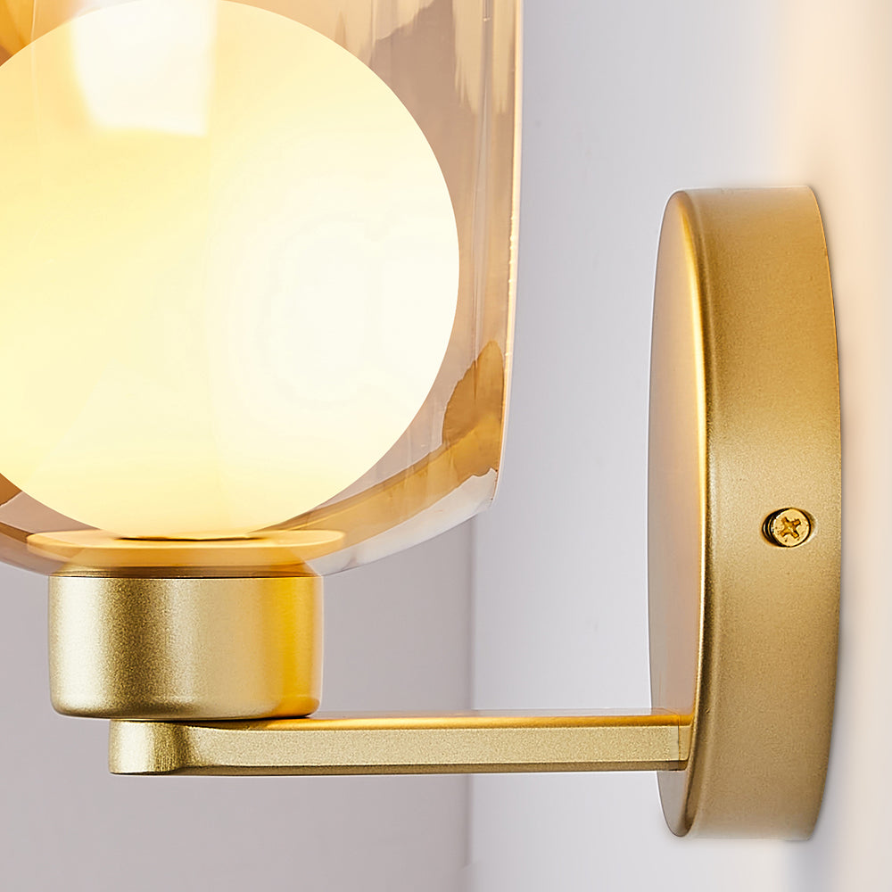 Round Glass Wall Sconce - Modern Living Room Lighting Contemporary