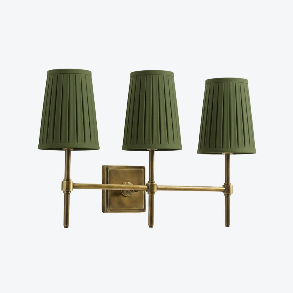 Derlina White Linen Shades Wall Lamp – Retro Metal Multi-Head Lighting Fixture