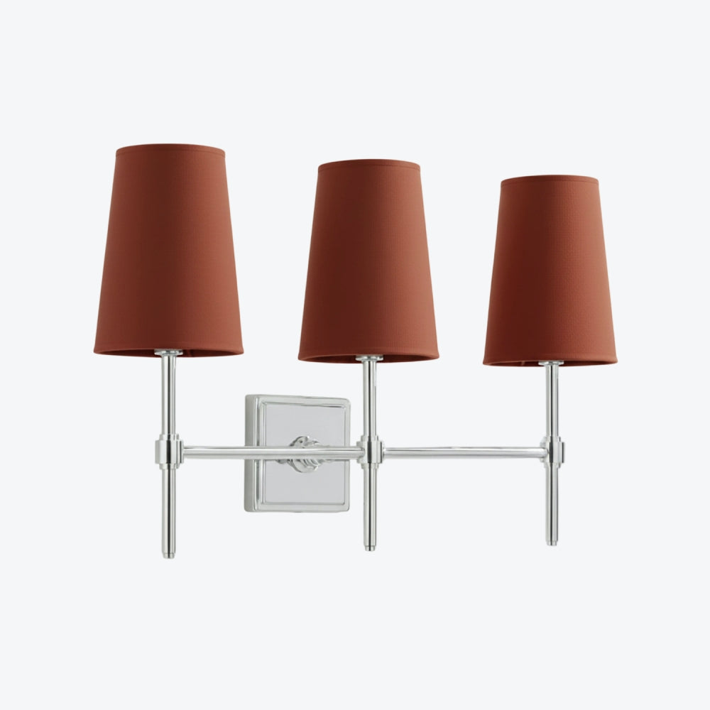 Derlina White Linen Shades Wall Lamp – Retro Metal Multi-Head Lighting Fixture